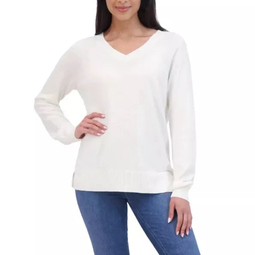 ⚡️Lucky Brand Women's V-Neck Sweater - Marshmallow (Medium)